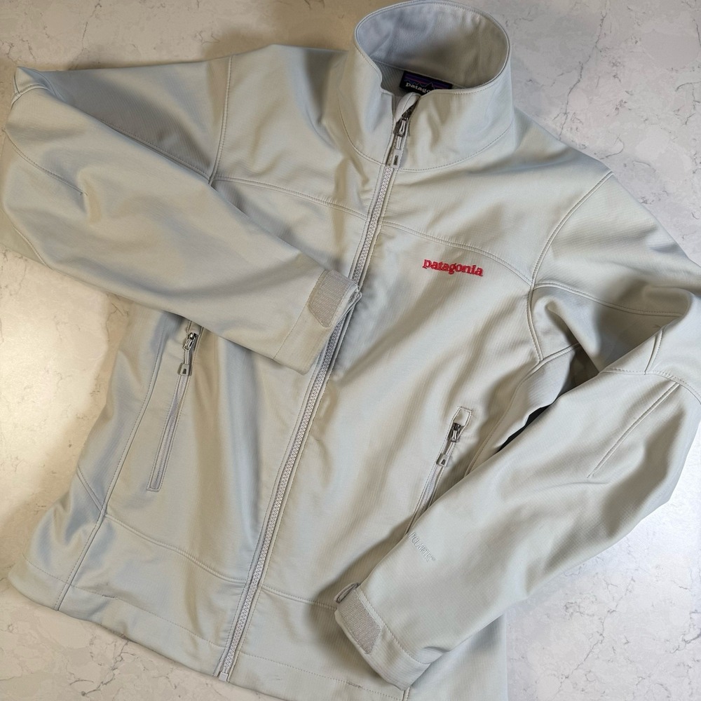 Patagonia Adze Jacket Womens Small Feather Gray Polortec Windblock Full Zip